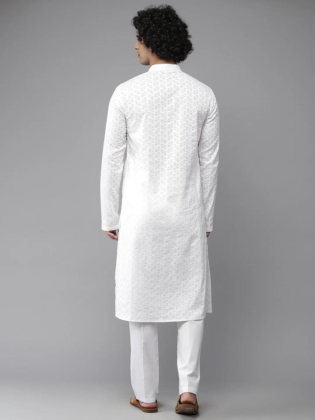 Fabmade Elegant Chikankari Embroidered Straight Kurta