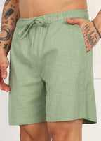 Fabmade Sage Linen Shorts