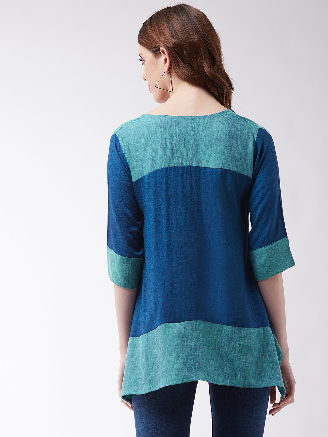 InWeave Women's Peacock Blue Top