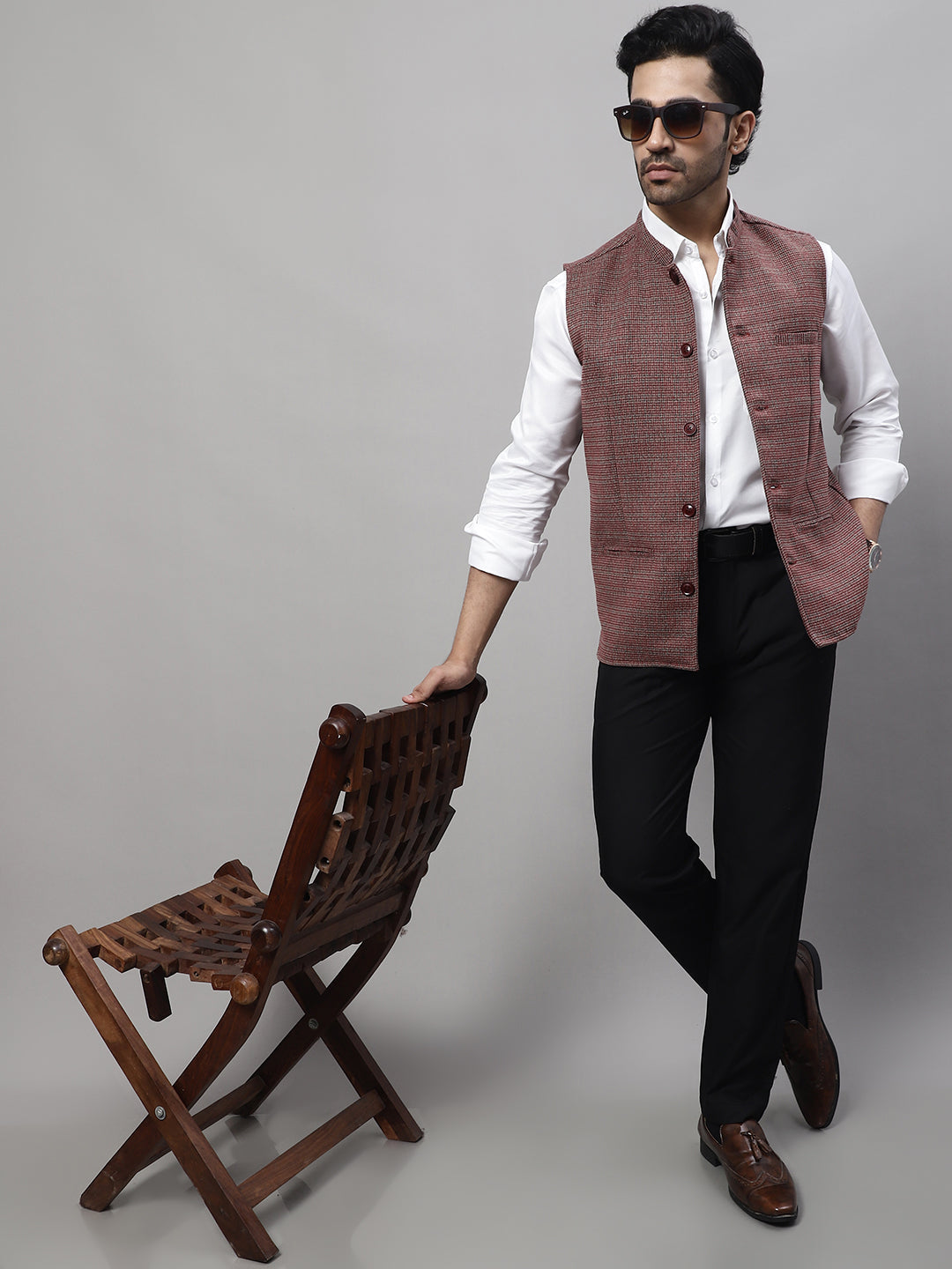 Even Apparels Men's Multi Nehru Jacket With Welt Pockets