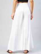 InWeave Solid White Palazzo - Distacart