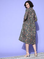 InWeave Women's Green Jaal Print Dress - Distacart