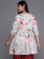 Ahalyaa Plus Size Floral Printed Tunic