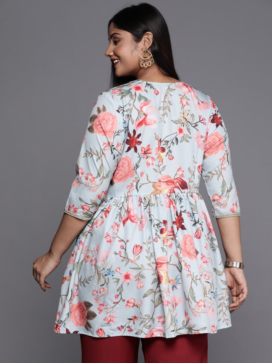 Ahalyaa Plus Size Floral Printed Tunic