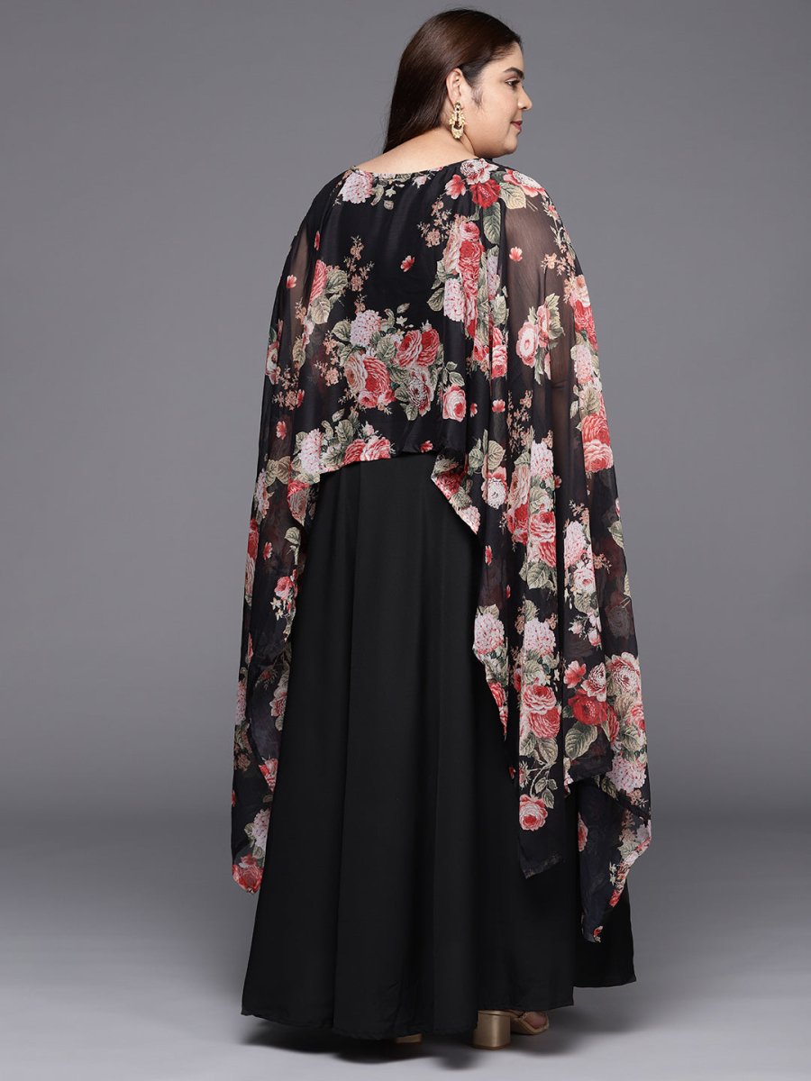 Ahalyaa Plus Size Boat Neck Maxi Ethnic Dress - Distacart