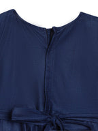 Ahalyaa Girls Navy Blue Velvet Angrakha Gotta Patti Kids Kurta with Palazzos - Distacart