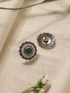 trueBrowns Silver Green Stud Earrings - Distacart