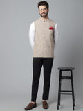 Even Apparels Men's Brown Nehru Jacket With Welt Pockets