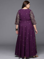 Ahalyaa Plus Size V-neck Maxi Ethnic Dress - Distacart
