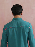 trueBrowns Men's Teal Cotton Shirt