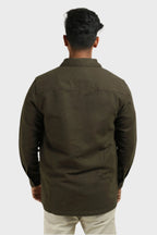 Xkind Olive Green Regular Fit Shacket