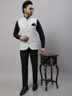 Even Apparels Men's Grey Pure Wool Nehru Jacket