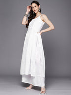 Ahalyaa Floral Printed High Slit Gotta Patti Pure Cotton Kurta With Palazzos & Dupatta