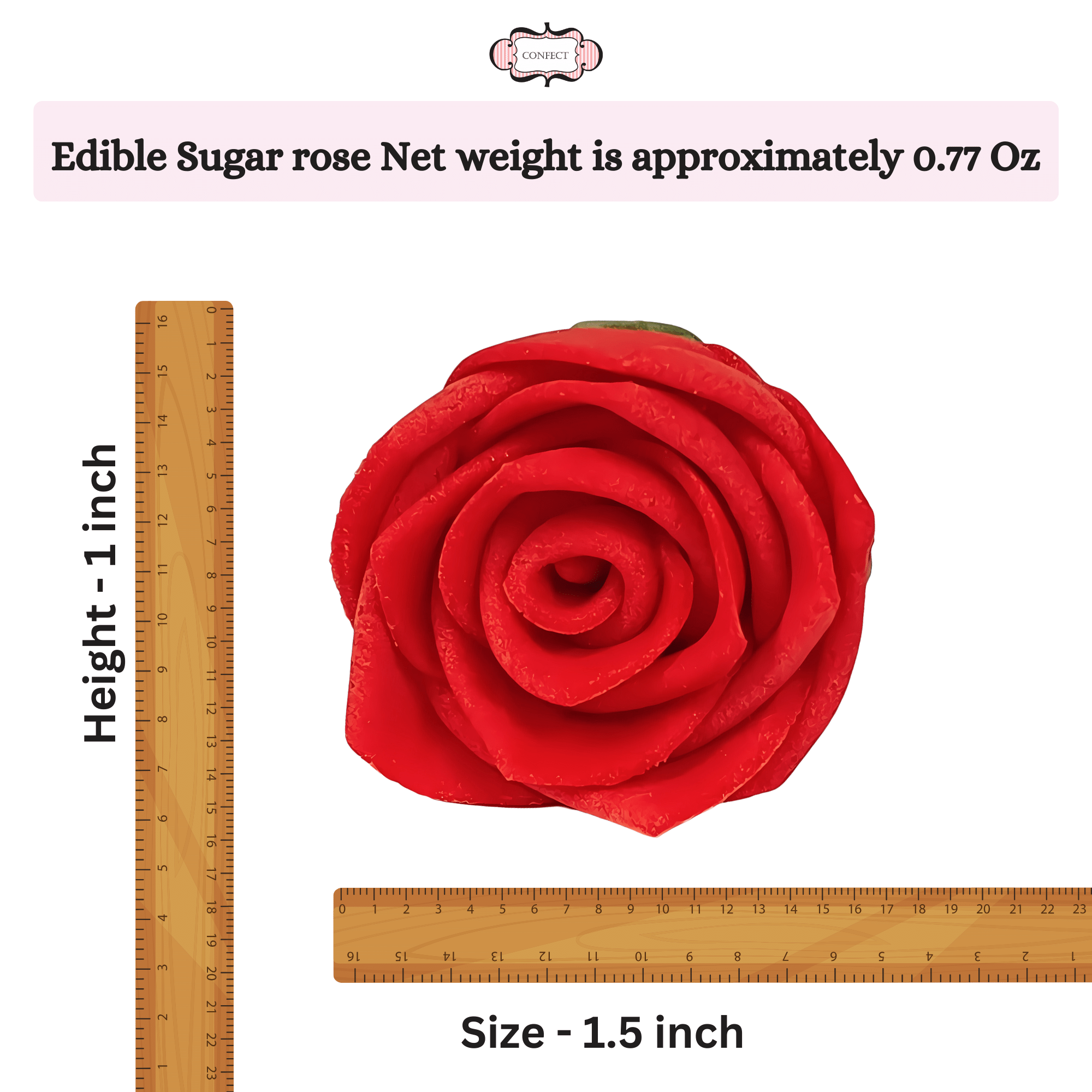 confect edible sugar roses cake toppers for cupcakes doughnut cake decorations pack of 12 j4 roses 01