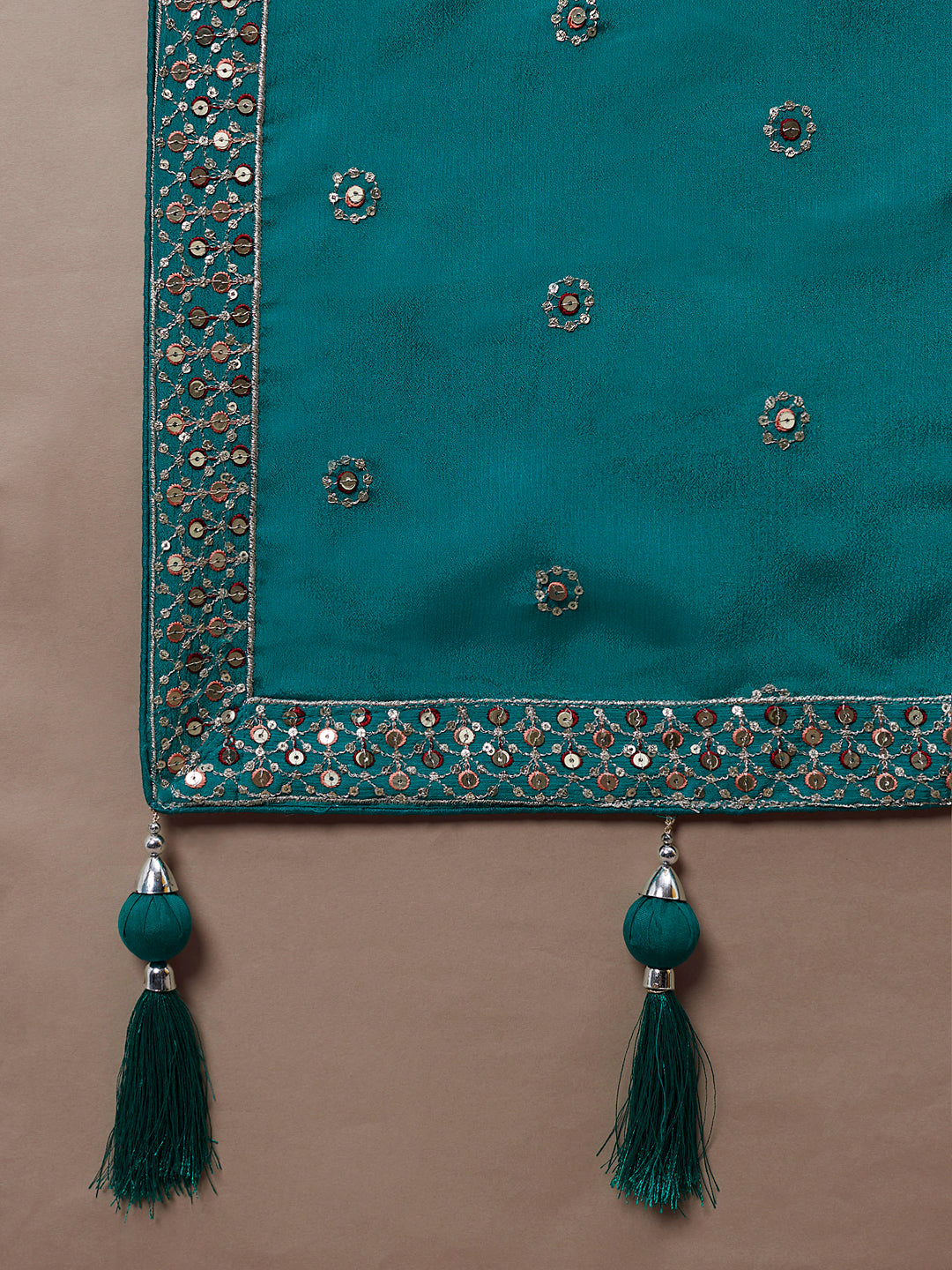 House of Panchhi Printed Embroidery Teal Georgette Sequin Lehenga Choli