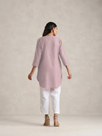 trueBrowns Pink Cotton Blend Short Kurta - Distacart