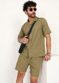 Fabmade Khaki Ease Linen Co-Ord Set