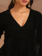 trueBrowns Black Velvet Dress - Distacart