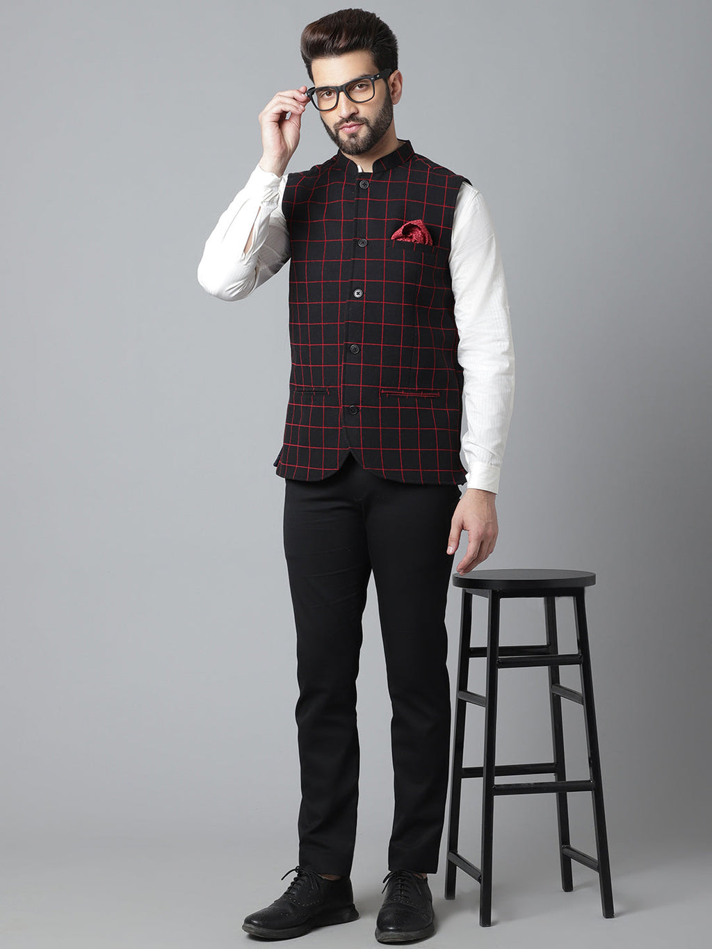 Even Apparels Men's Brown Nehru Jacket With Welt Pockets