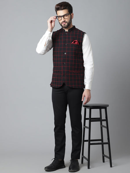 Even Apparels Men's Brown Nehru Jacket With Welt Pockets