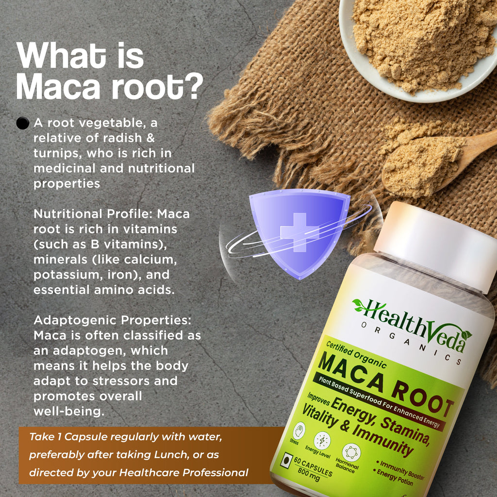 Health Veda Organics Maca Root Capsules - Distacart