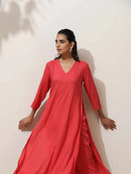 trueBrowns Coral Viscose Solid Kurta Pant Set - Distacart