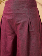 InWeave Women's Pink Wine Handloom Palazzo