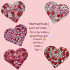 confect pink mini roses lips i silver hearts vermcelli and white pearls sprinkles for baking cake decorative baby shower sprinkles edible sprinkles mix pack of 5
