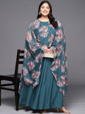 Ahalyaa Plus Size Boat Neck Maxi Ethnic Dress - Distacart