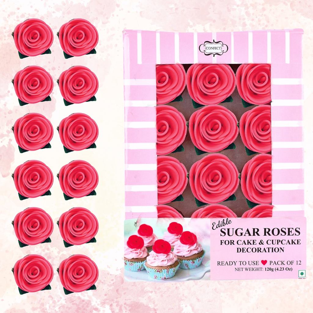 sugar roses for cake cupcake decoration hot pink 120 gms