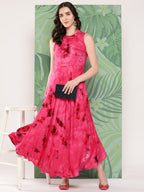 InWeave Women's Magenta Tie And Die Dress - Distacart