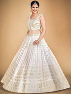 Myra White Georgette Real Georgette Lehenga Choli