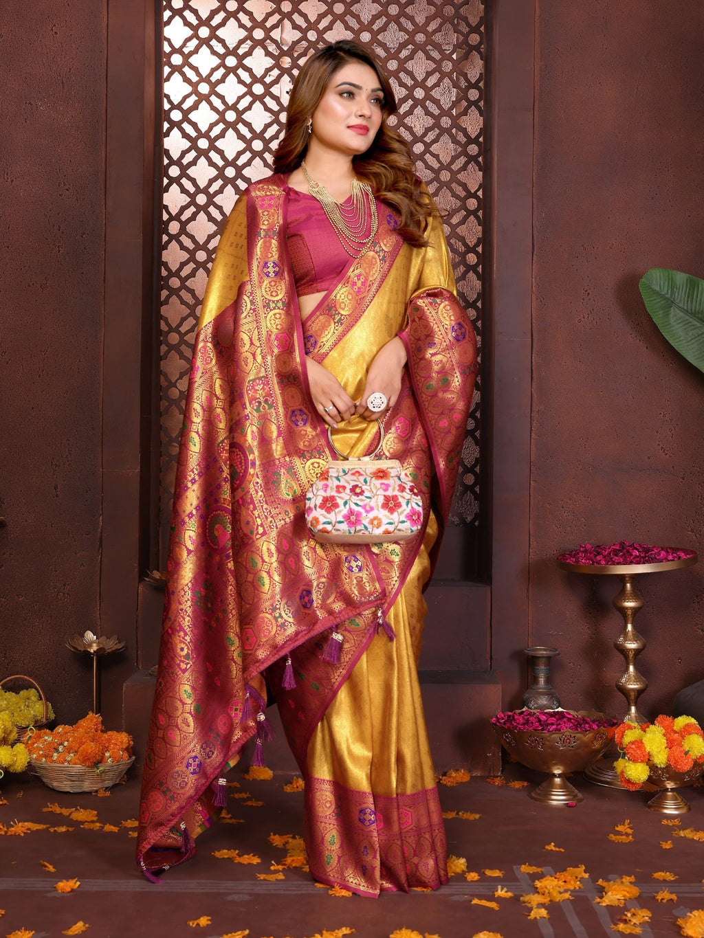 Anaita Banarasi Tissue Silk Saree - Distacart