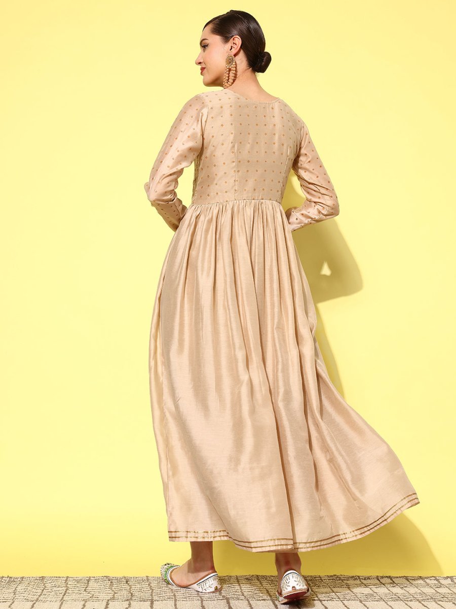 Ahalyaa Floral Embroidered A-Line Maxi Dress - Distacart
