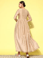 Ahalyaa Floral Embroidered A-Line Maxi Dress - Distacart