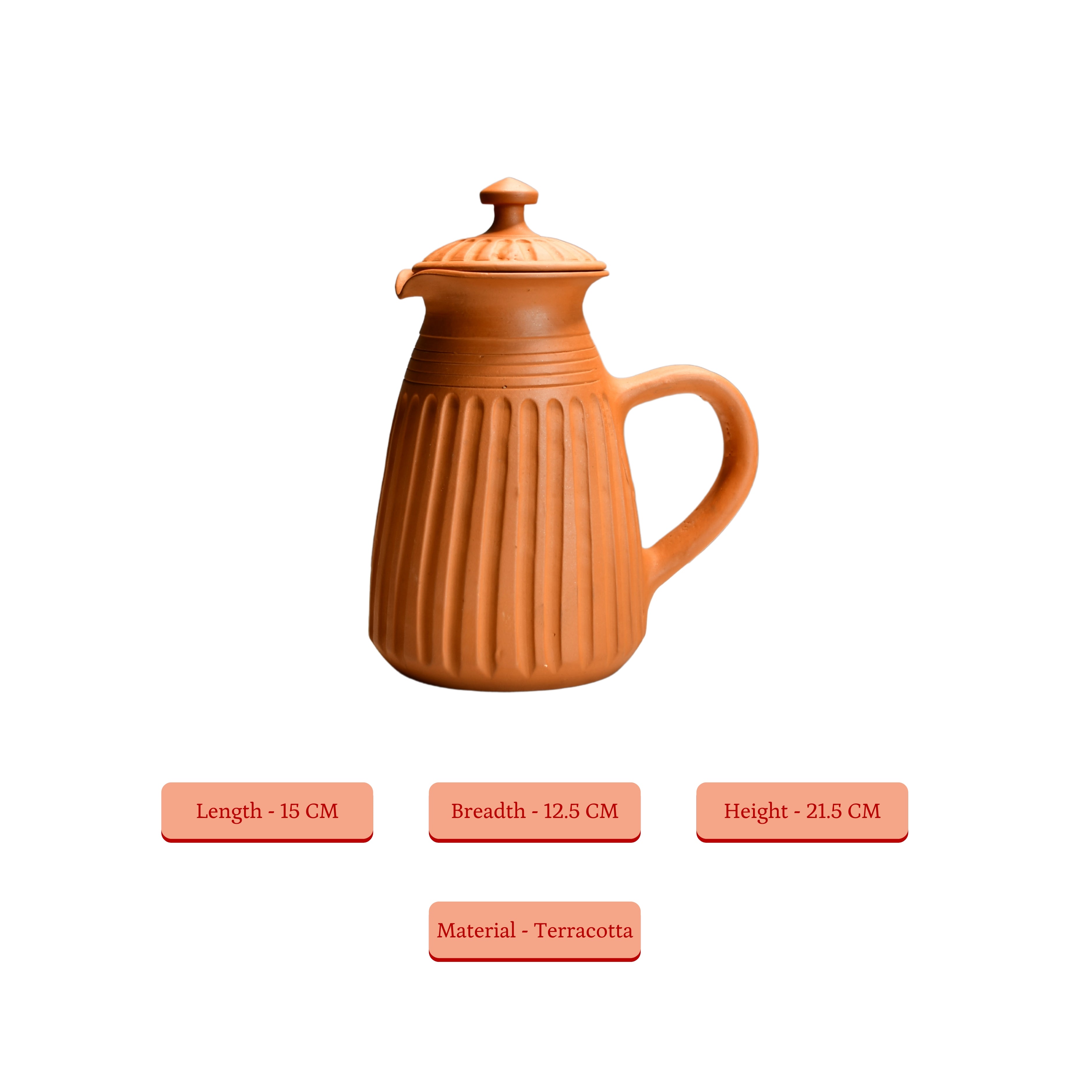 Sowpeace Premium Large Terracotta flat/base Jug - Distacart