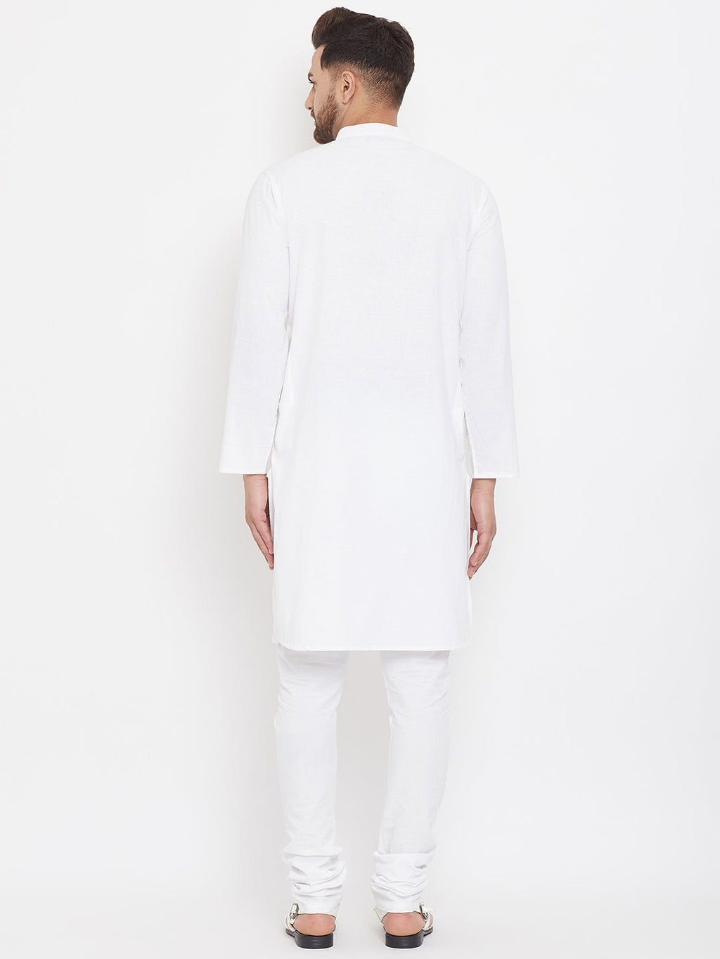 Even Apparels White Solid Kurta With Band Collar - Distacart