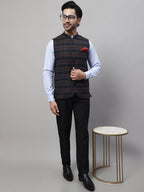 Even Apparels Men's Black Nehru Jacket With Welt Pockets
