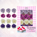 confect sugar roses topper sugar roses for cake decorations cupcakes doughnut edible toppers ombre 6 pack of 12