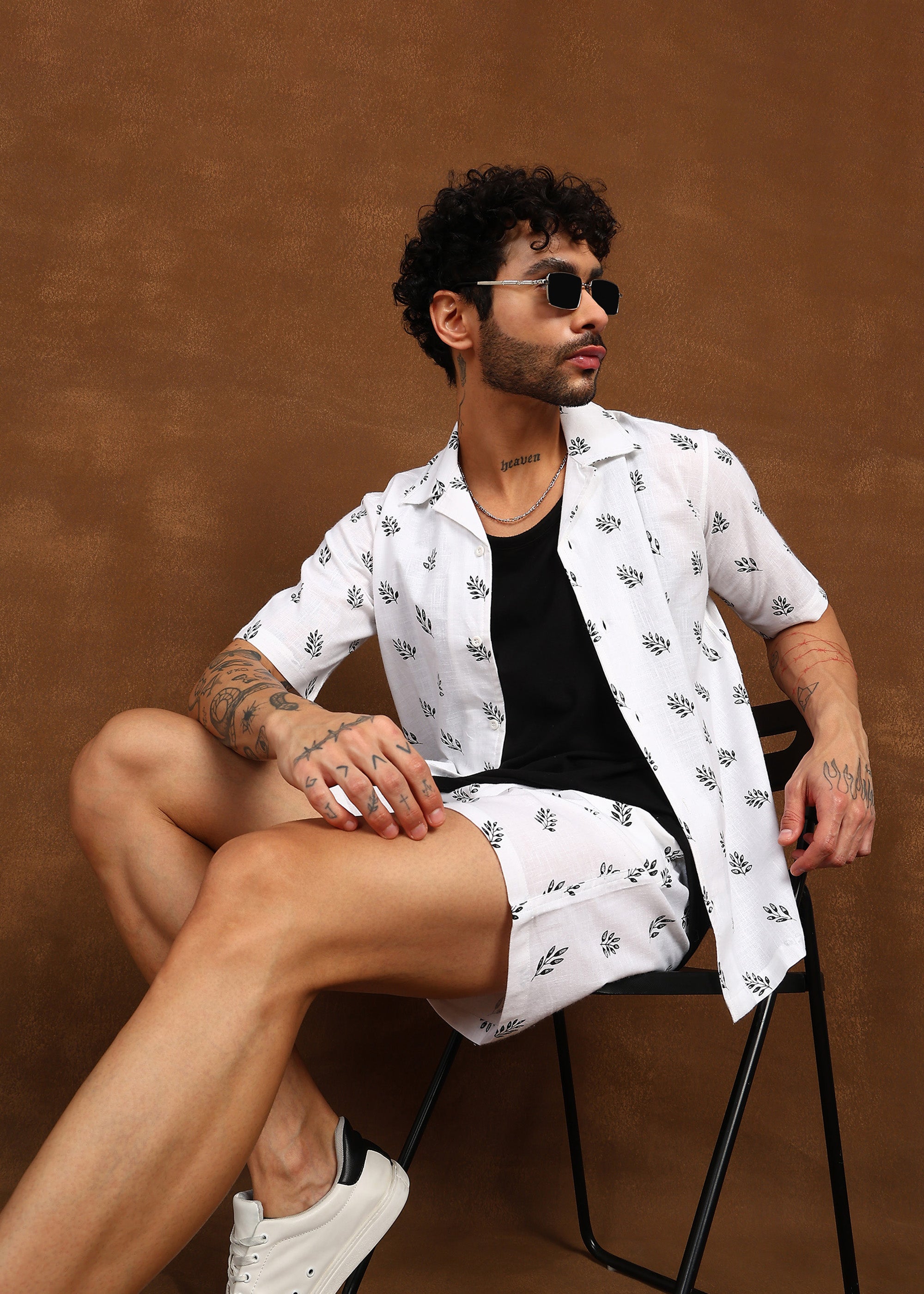 Fabmade Leaf Whisper Linen Co-Ord Set