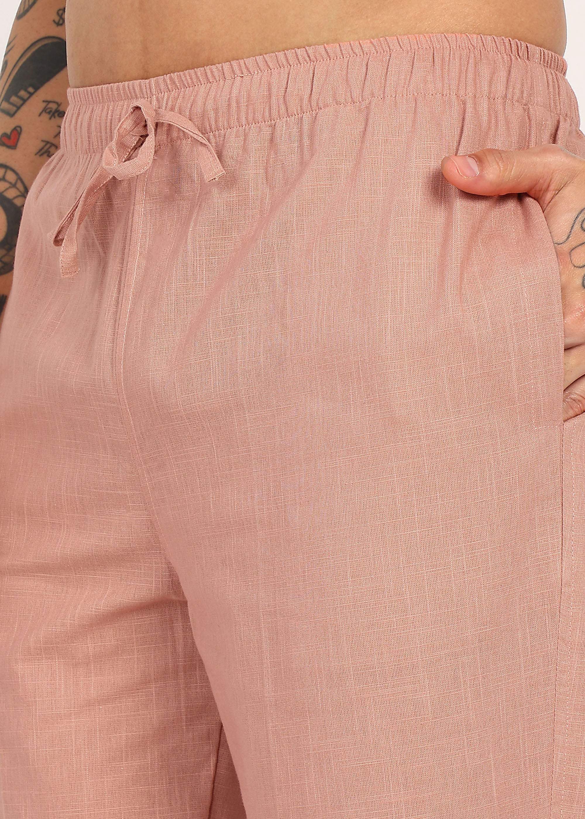 Fabmade Men’S Peach Linen Pyjama