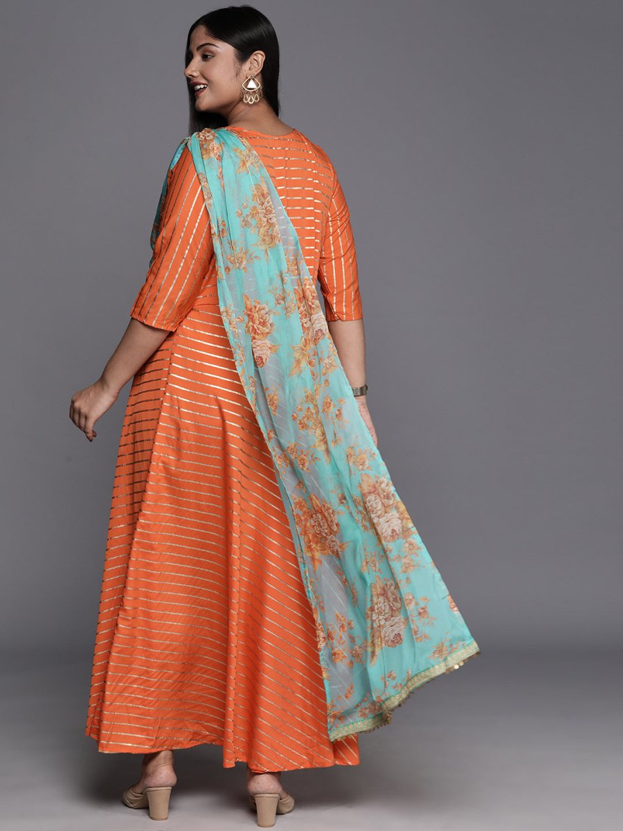 Ahalyaa Plus Size Boat neck Maxi Ethnic Dress - Distacart