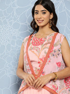 Ahalyaa Floral Printed Ethnic Co-Ords With Jacket - Distacart