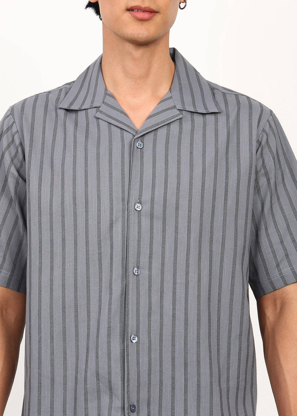 Fabmade Graphite Stripe Short-Sleeve Shirt