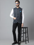 Even Apparels Men's Beige Nehru Jacket With Welt Pockets