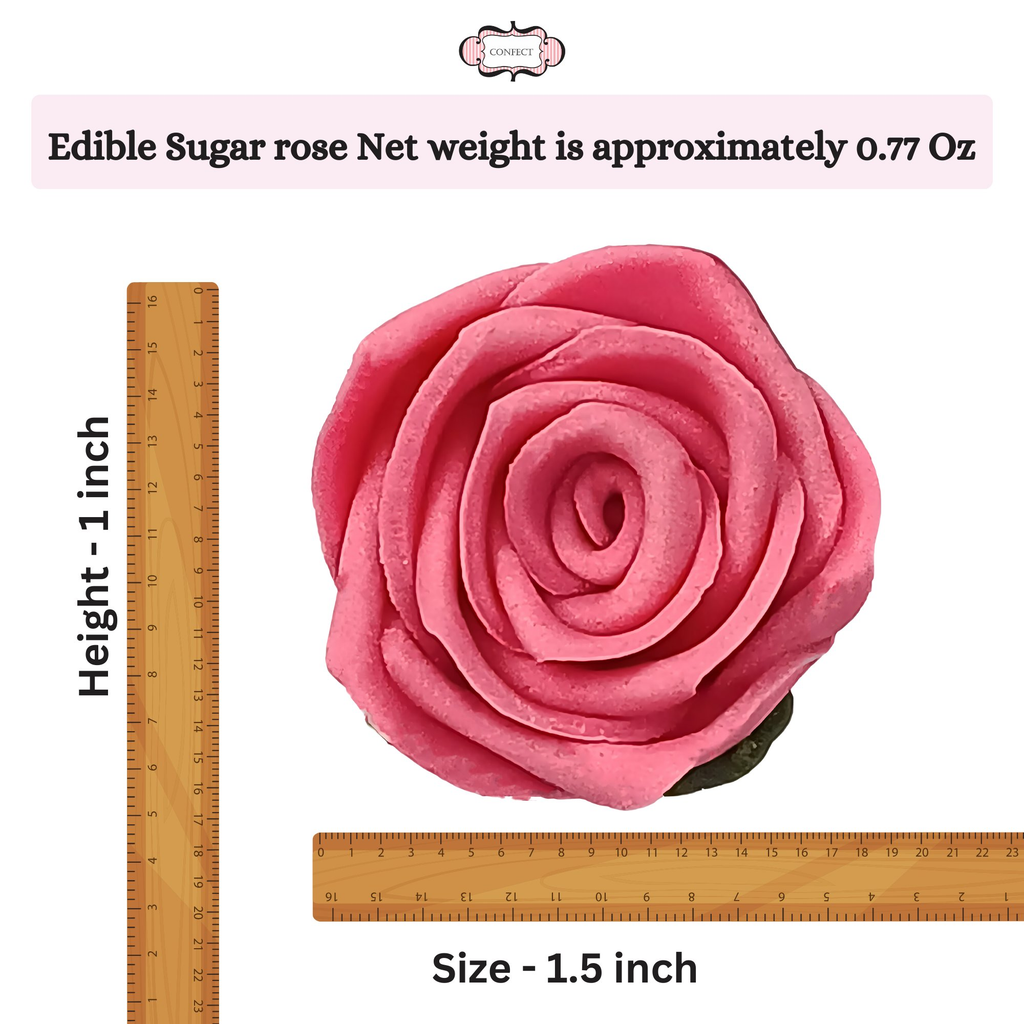 confect sugar roses topper sugar roses for cake decorations edible flamingo rose pink roses pack of 12