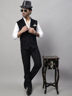 Even Apparels Men's Black Nehru Jacket With Welt Pockets