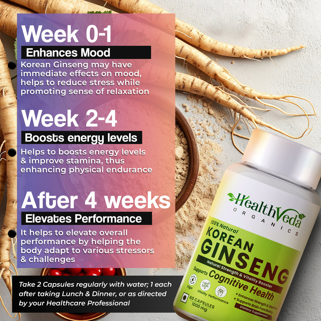 Health Veda Organics Plant Based Korean Red Ginseng Capsules - Distacart