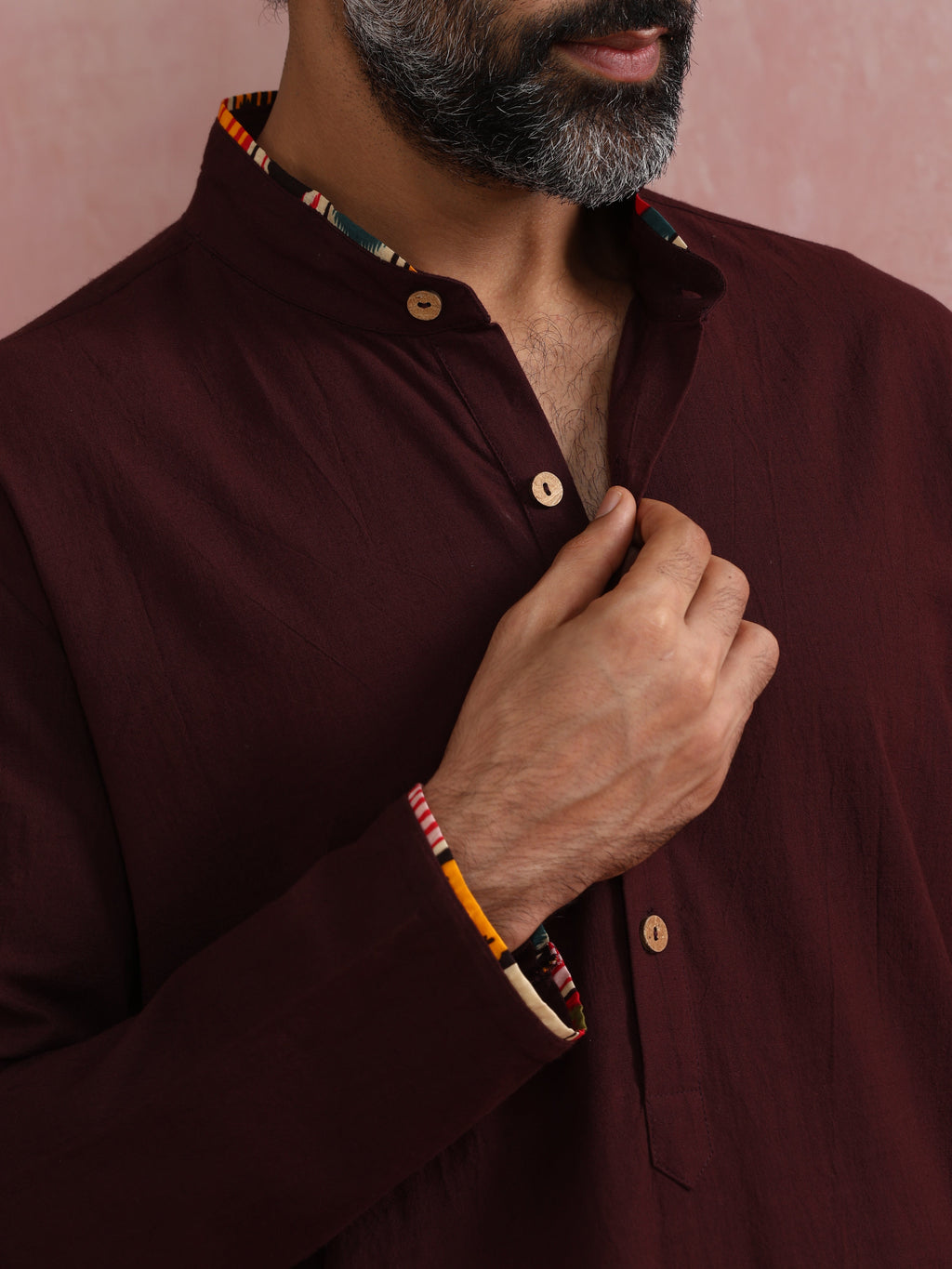 trueBrowns Men's Cola Mandarin Collar Kurta