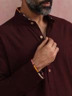 trueBrowns Men's Cola Mandarin Collar Kurta